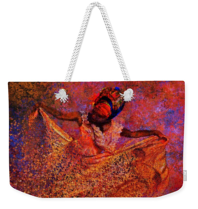 Abstract Art Weekender Tote Bag featuring the mixed media Wind Dancer by Canessa Thomas