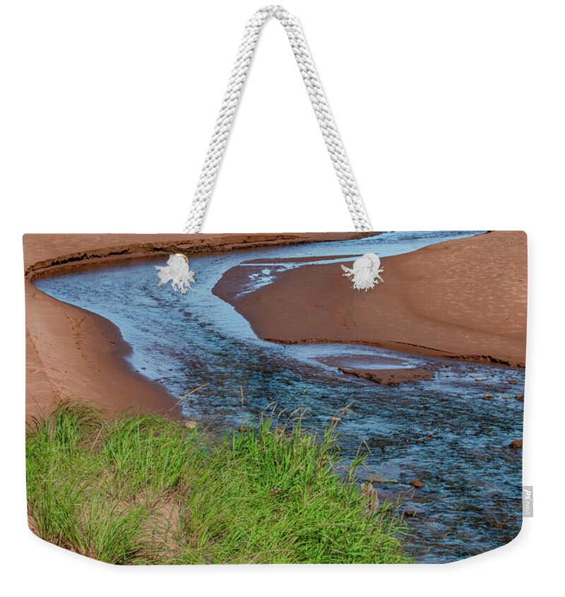 Prince Edward Island Weekender Tote Bag featuring the photograph Winding Out To Sea by Marcy Wielfaert