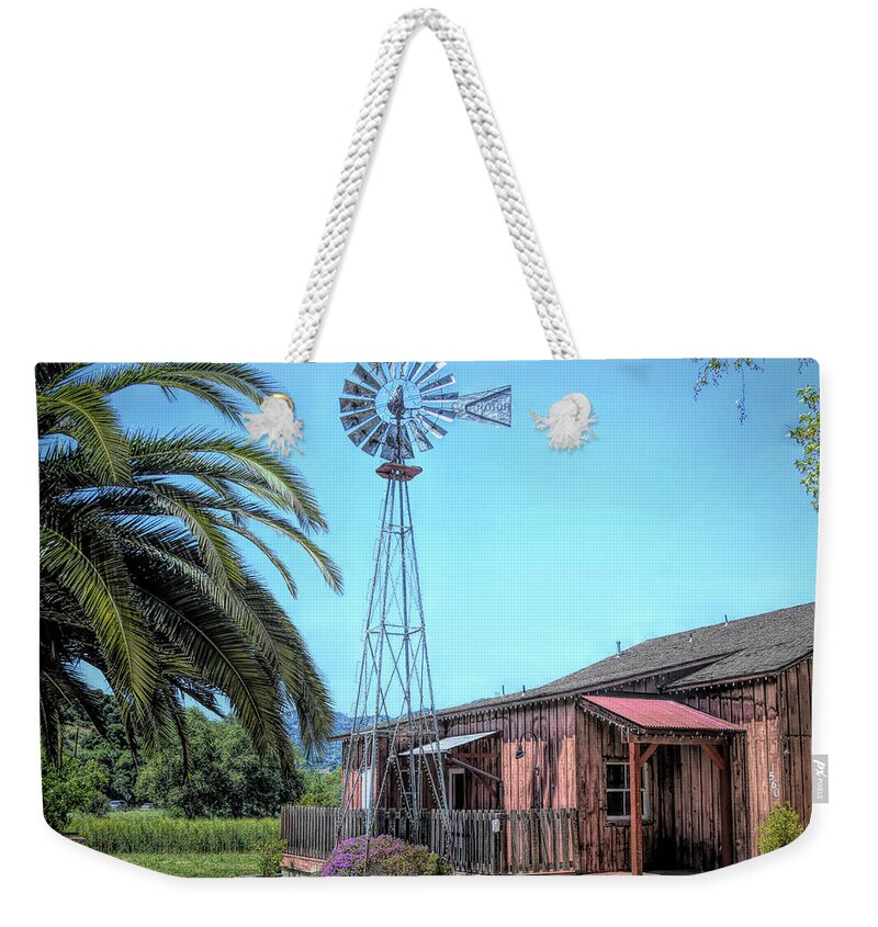 Wind Mill Weekender Tote Bag featuring the photograph Windmill at the Old Homestead by Barbara Snyder