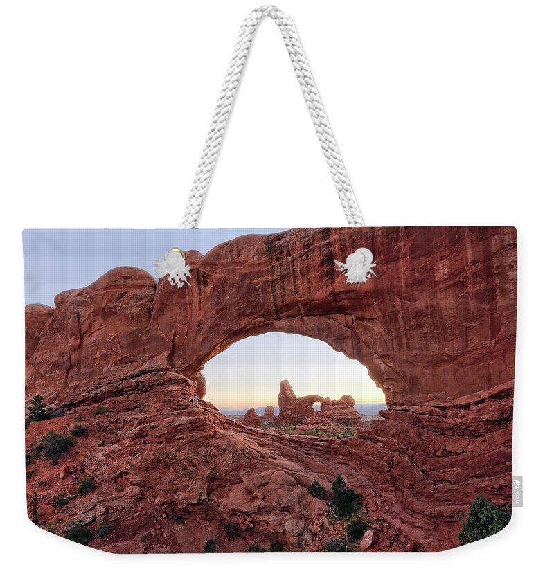  Weekender Tote Bag featuring the photograph Window Rock by William Rainey