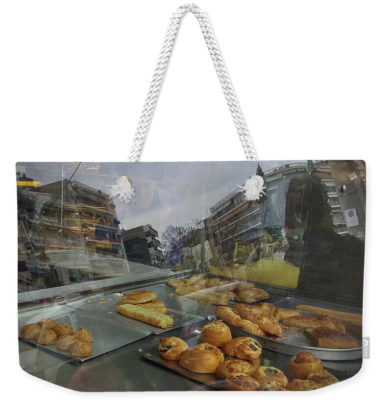Reflections Weekender Tote Bag featuring the photograph Window view by M Kathleen Warren