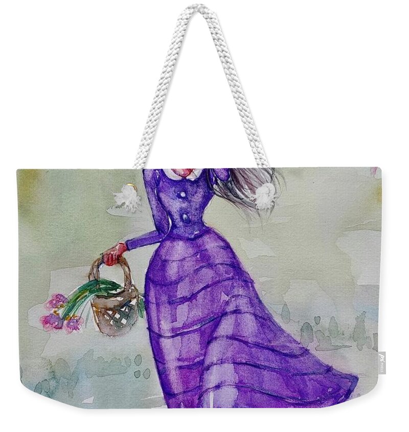Wind Weekender Tote Bag featuring the painting Windy Day by Mikyong Rodgers