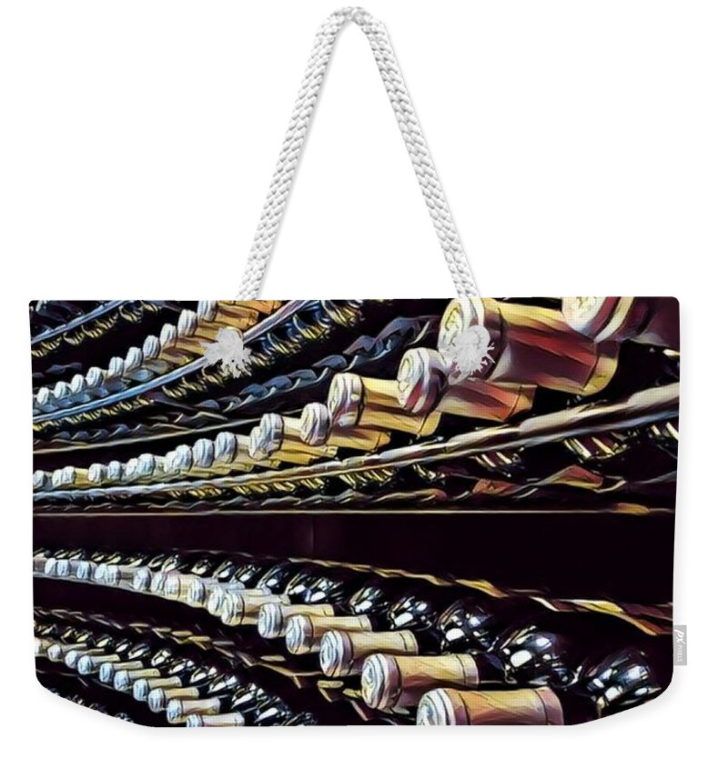  Weekender Tote Bag featuring the photograph Wine Bottles - California by Adam Green
