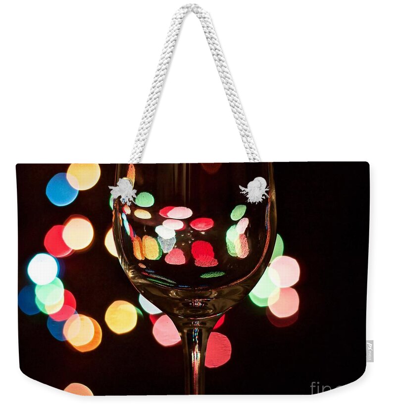 Wine Weekender Tote Bag featuring the photograph Wine Drops by Linda Bianic