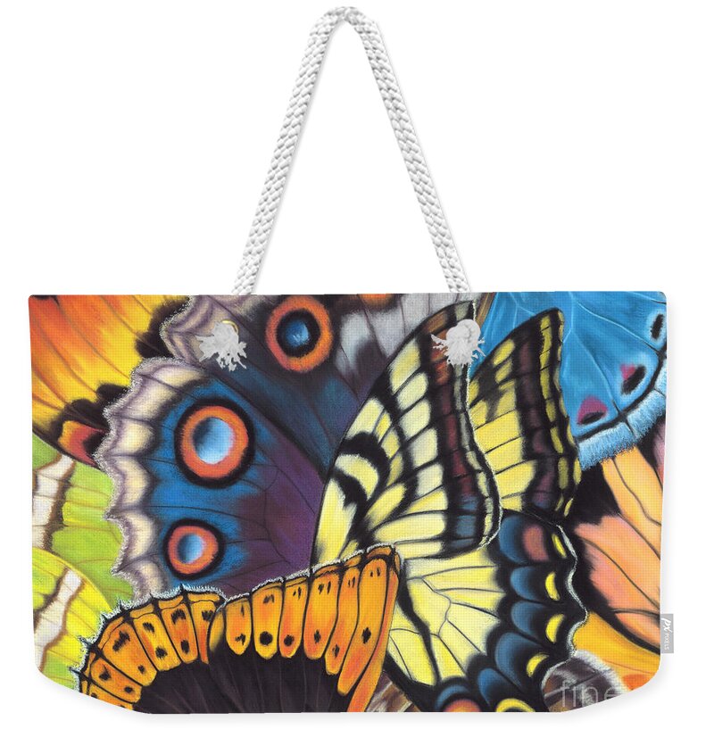 Butterflies Weekender Tote Bag featuring the painting Wings of North Amerca by Lucy Arnold