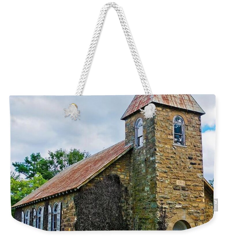  Weekender Tote Bag featuring the photograph Winston Chapel by Stephen Dorton
