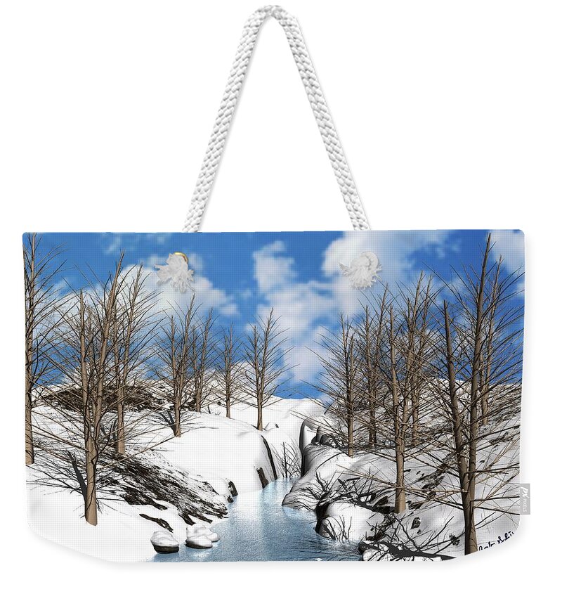 Digital Winter Scenic Weekender Tote Bag featuring the digital art Winter by Bob Shimer