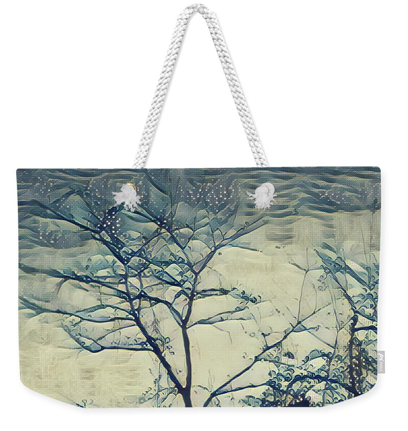 Winter Weekender Tote Bag featuring the mixed media Winter Branches by Christopher Reed