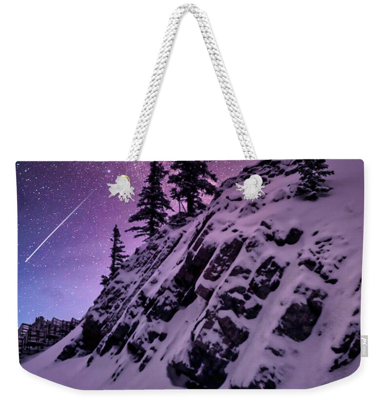 Winter Weekender Tote Bag featuring the photograph Winter night by Thomas Nay