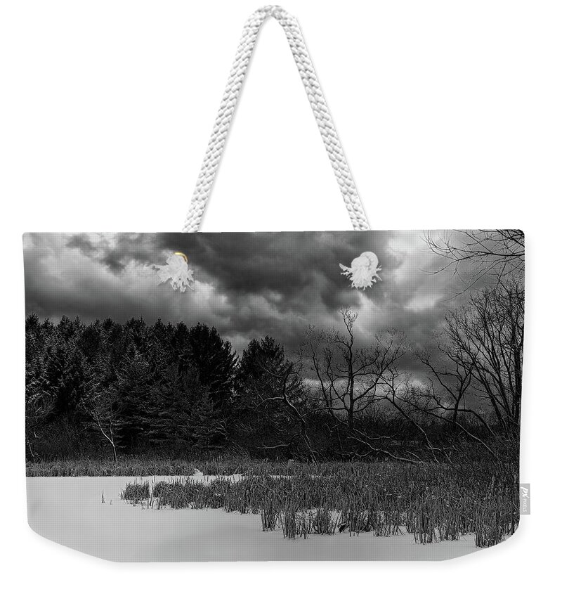 Winter Weekender Tote Bag featuring the photograph Winter Scenes III BW by Scott Olsen