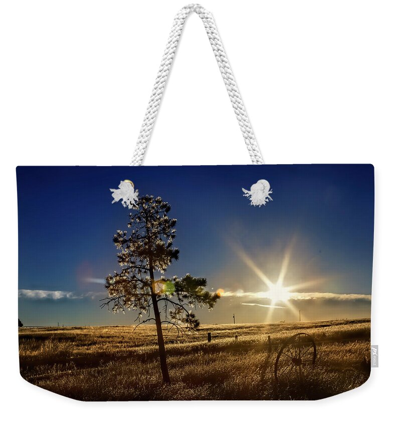 Landscape Weekender Tote Bag featuring the photograph Winter Sun by Alana Thrower