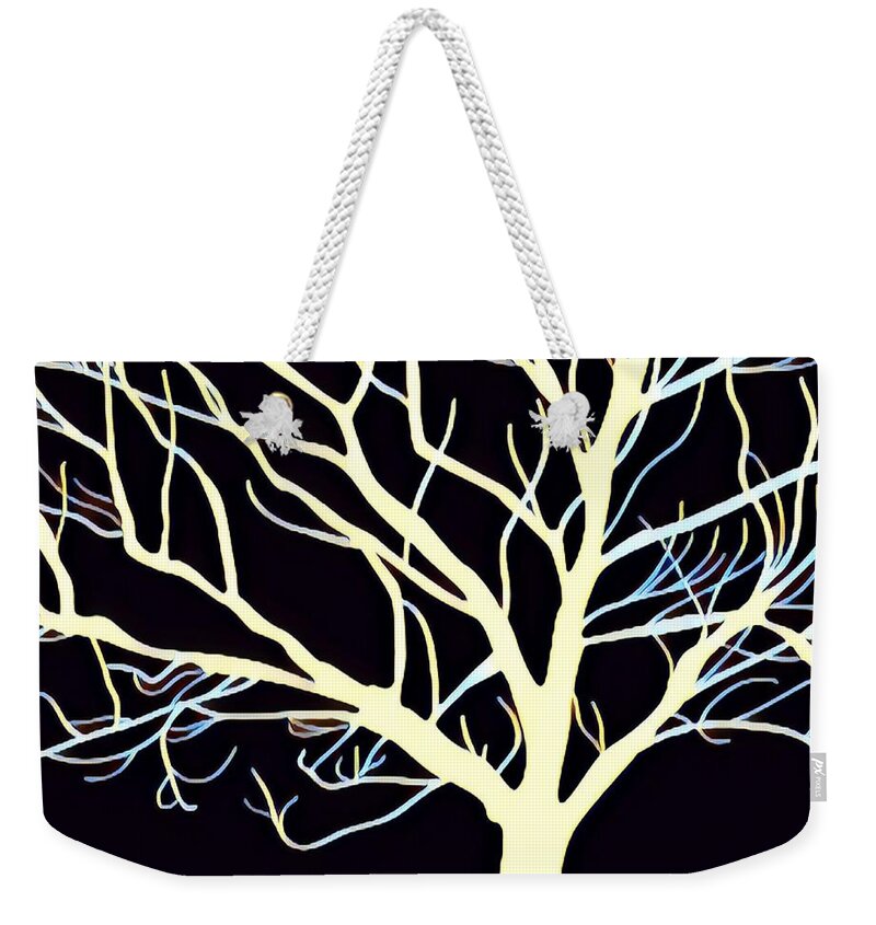 Darkness Weekender Tote Bag featuring the photograph Winter Tree at Night by Bonnie Bruno