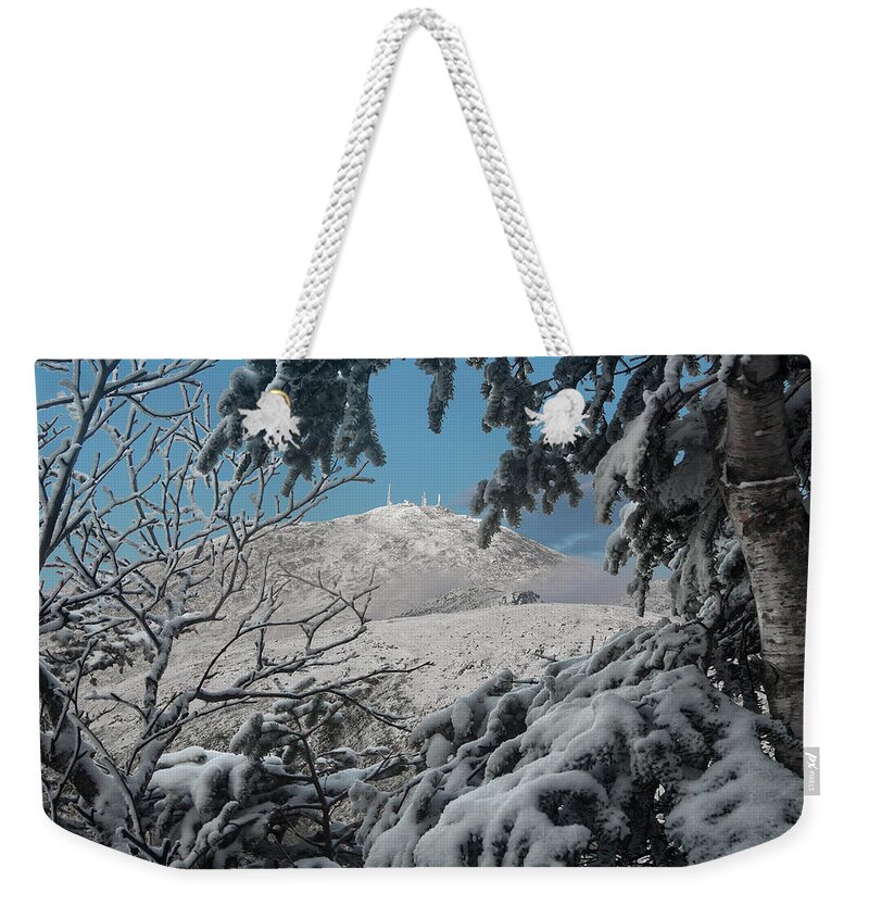 Winter Weekender Tote Bag featuring the photograph Winter Trees Mount Washington by White Mountain Images