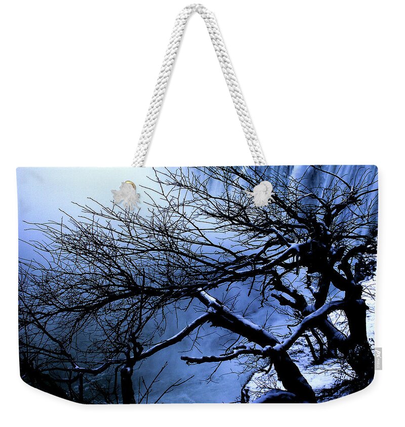 Waterfall Weekender Tote Bag featuring the photograph Winter Waterfall by Mark Gomez