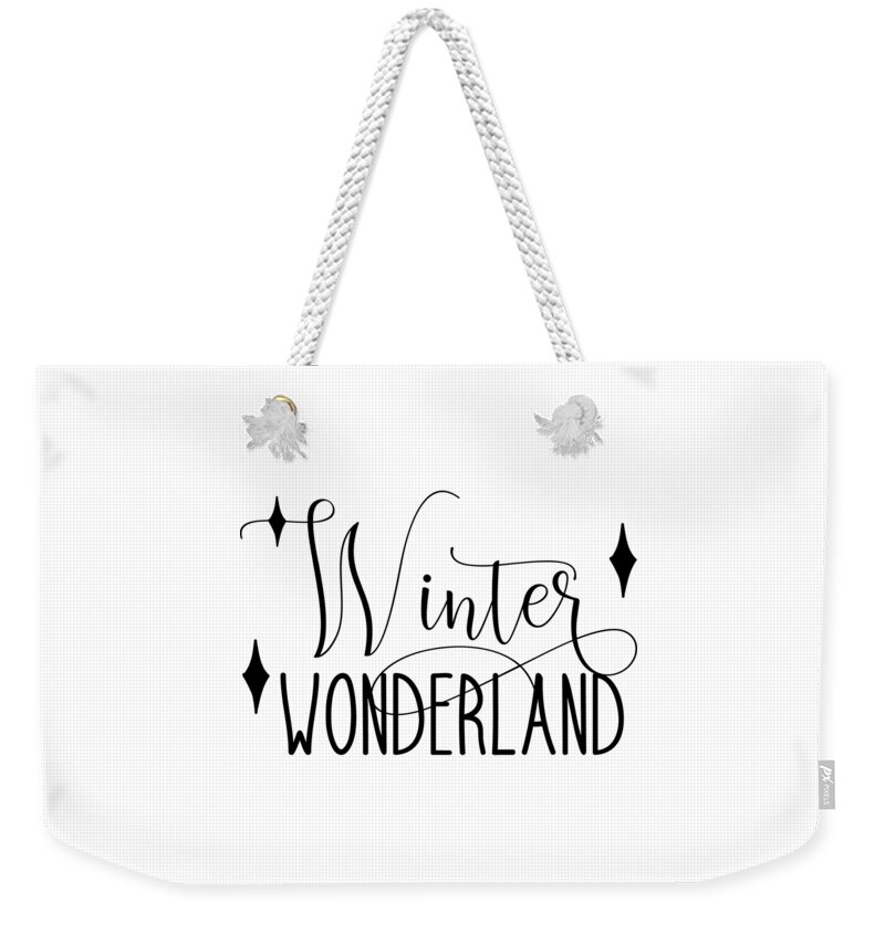Merry Christmas Weekender Tote Bag featuring the digital art Winter Wonderland Merry Christmas Gifts by Caterina Christakos