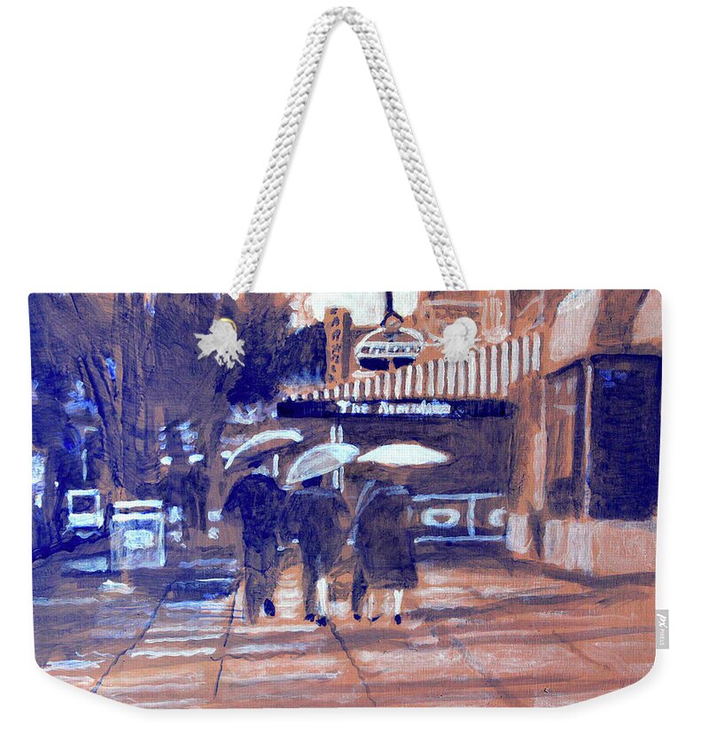 Rainy Day Weekender Tote Bag featuring the drawing Wisconsin Near Western by David Zimmerman