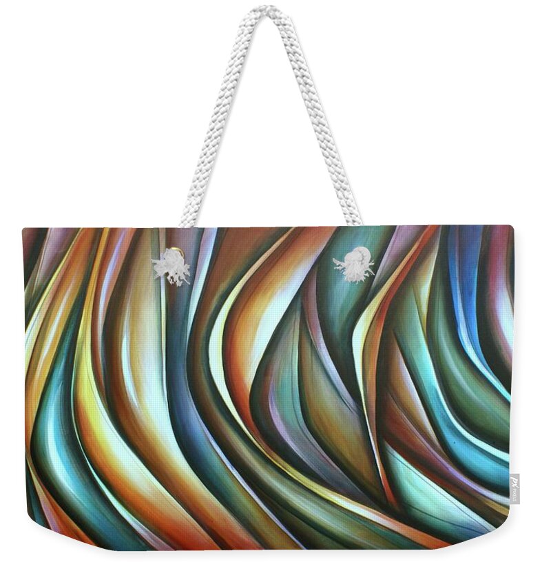 Multicolor Weekender Tote Bag featuring the painting Wisp by Michael Lang