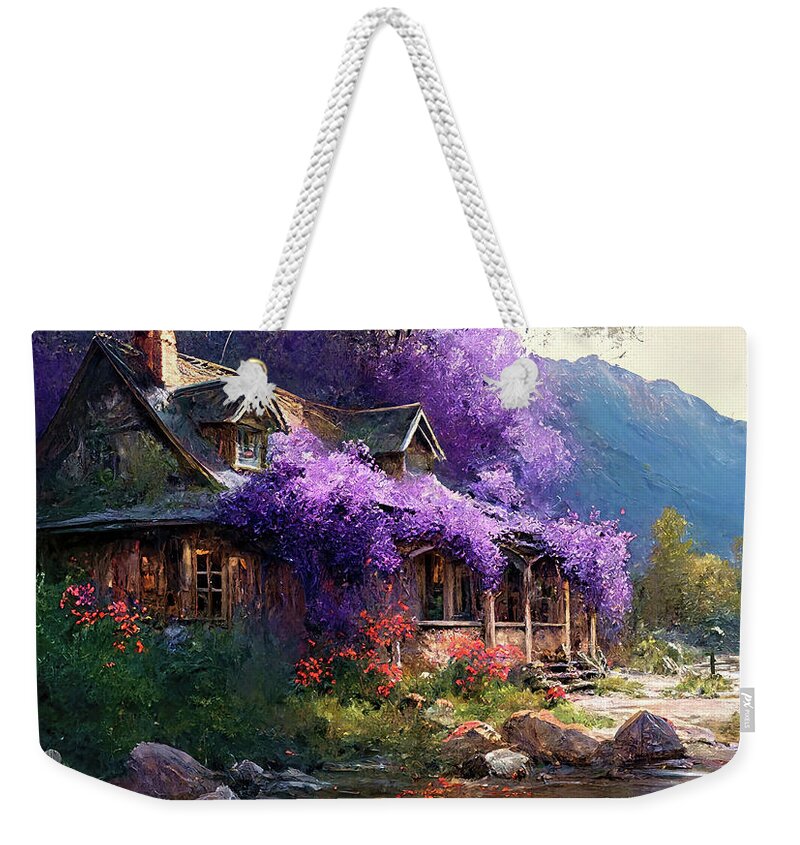 Ranch House Weekender Tote Bag featuring the painting Wisteria Daydream by Tina LeCour