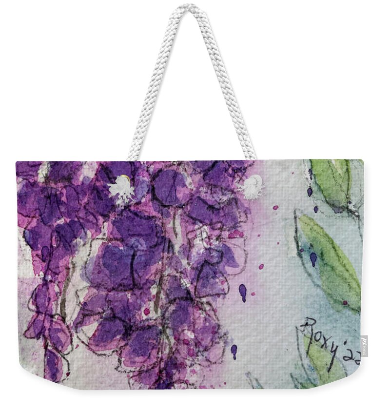 Loose Floral Weekender Tote Bag featuring the painting Wisteria Flowers by Roxy Rich