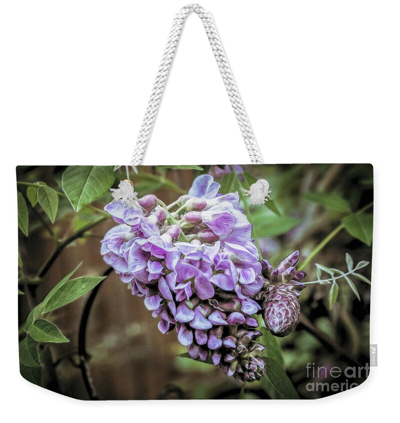 Wisteria Weekender Tote Bag featuring the photograph Wisteria Magic by Susan Vineyard