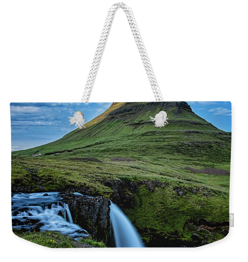 Iceland Weekender Tote Bag featuring the photograph Witch's Hat Falls by Tom Singleton
