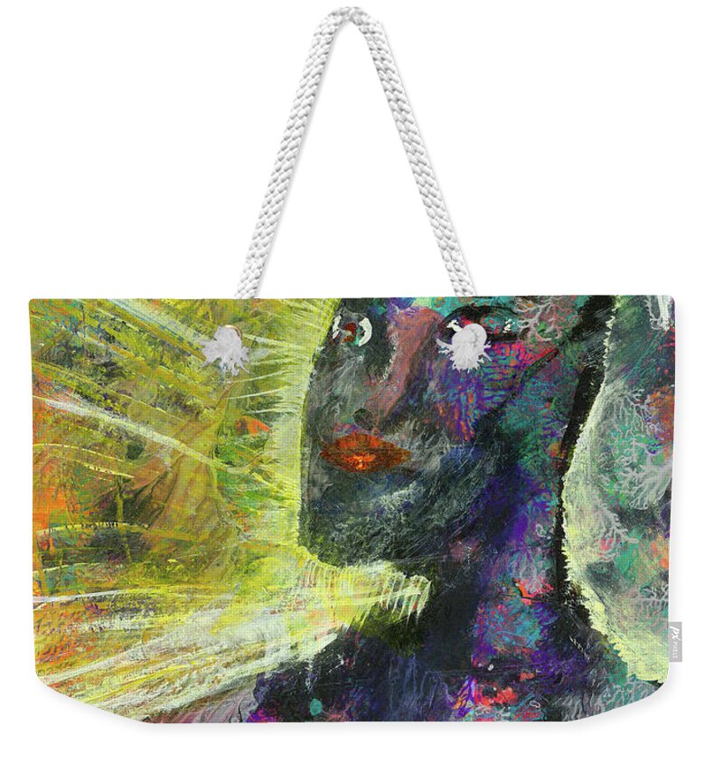 Woman Weekender Tote Bag featuring the painting Woman by Tessa Evette