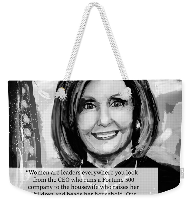 Pelosi Weekender Tote Bag featuring the digital art Women are leaders ... by Eileen Backman