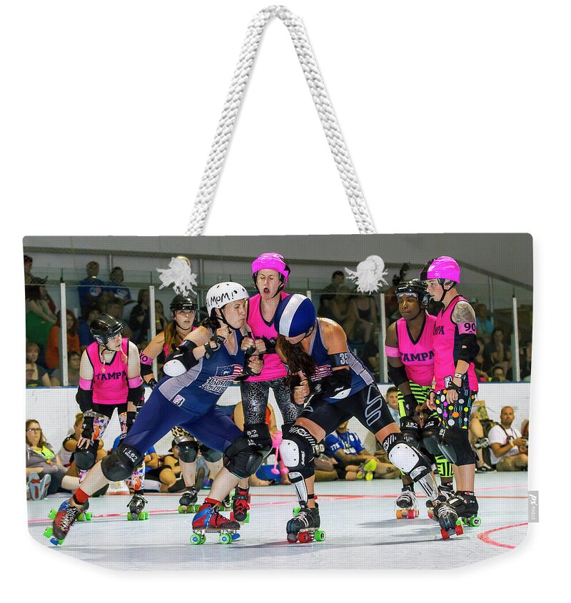 Roller Derby Weekender Tote Bag featuring the photograph Women Who Fly #10 by Christopher W Weeks