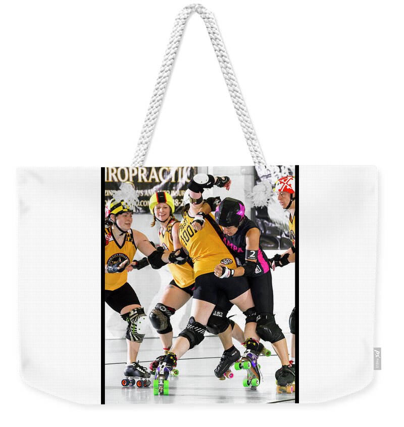 Roller Derby Weekender Tote Bag featuring the photograph Women Who Fly#5 by Christopher W Weeks
