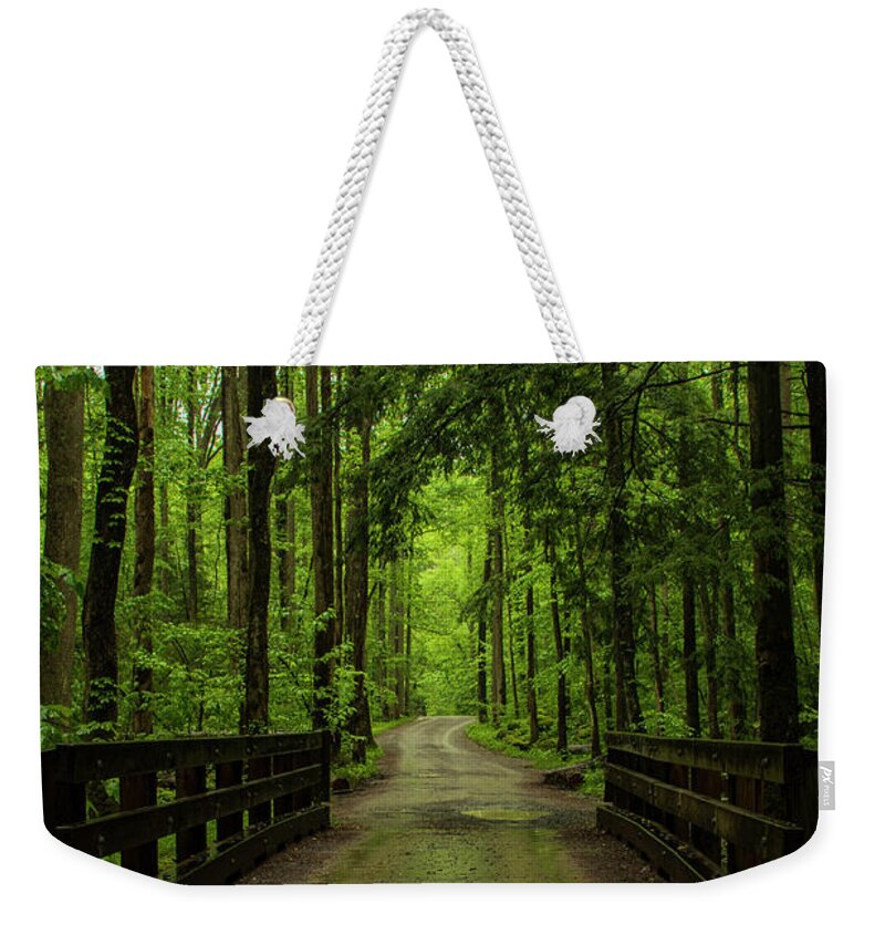 Great Smoky Mountains National Park Weekender Tote Bag featuring the photograph Wooded Path by Melissa Southern