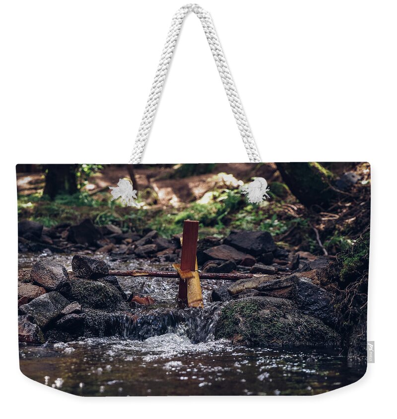 Generate Weekender Tote Bag featuring the photograph Wooden mill driven by a river by Vaclav Sonnek