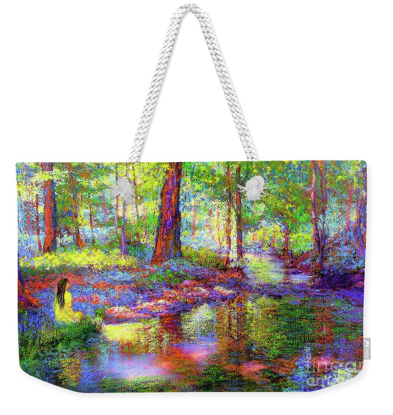 Floral Weekender Tote Bag featuring the painting Woodland Rapture by Jane Small