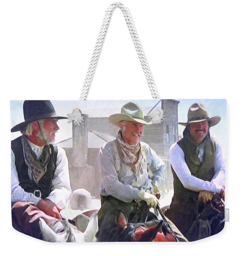 Lonesome Dove Weekender Tote Bag featuring the photograph Woodrow - Gus - Jake by Donna Kennedy