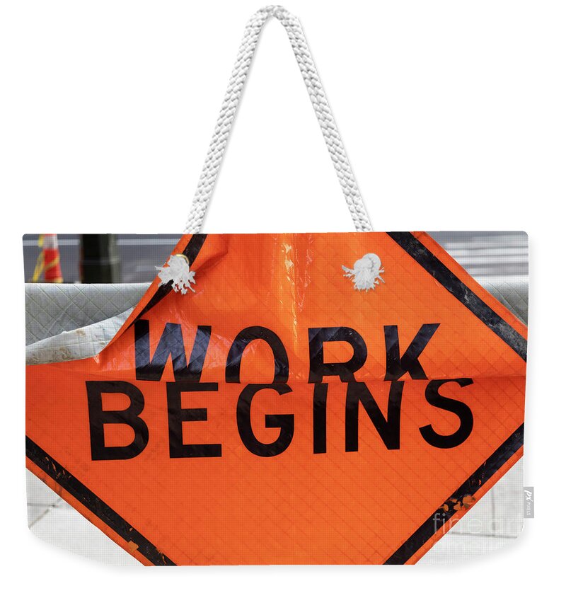 Work Weekender Tote Bag featuring the photograph Work Begins by Jim West
