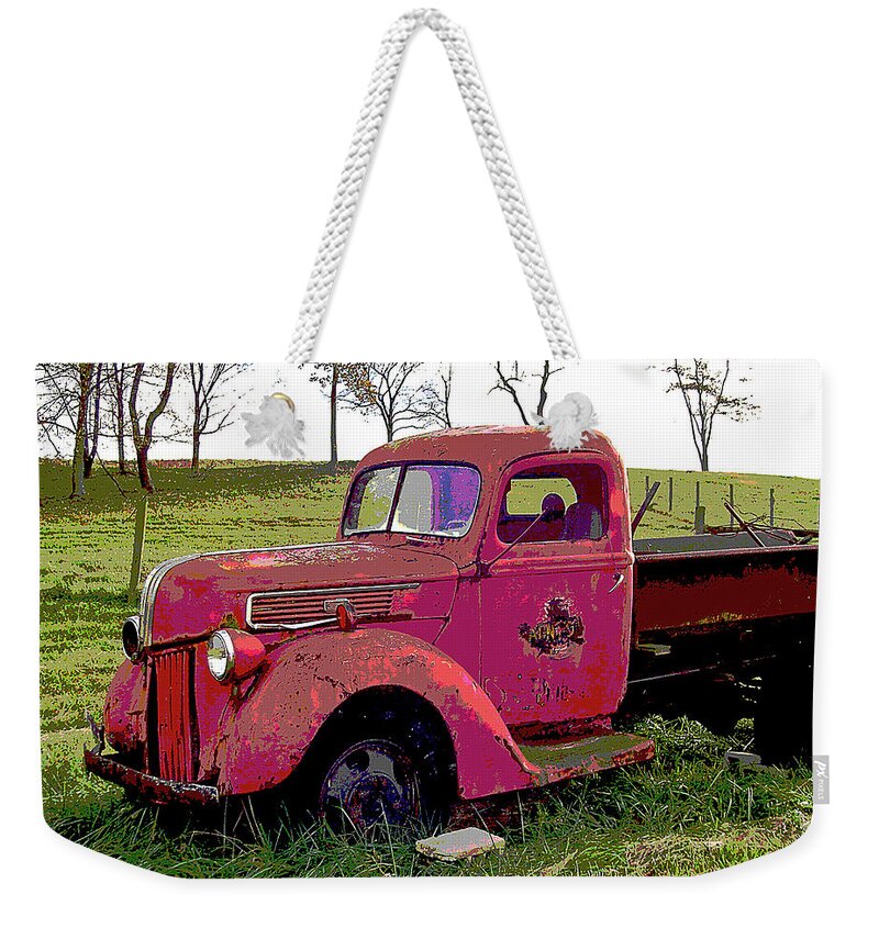 Truck Weekender Tote Bag featuring the digital art Working Days are Over by Nancy Olivia Hoffmann