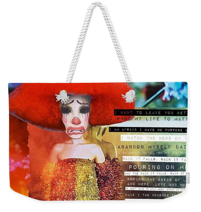 Collage Weekender Tote Bag featuring the digital art World... by Tanja Leuenberger