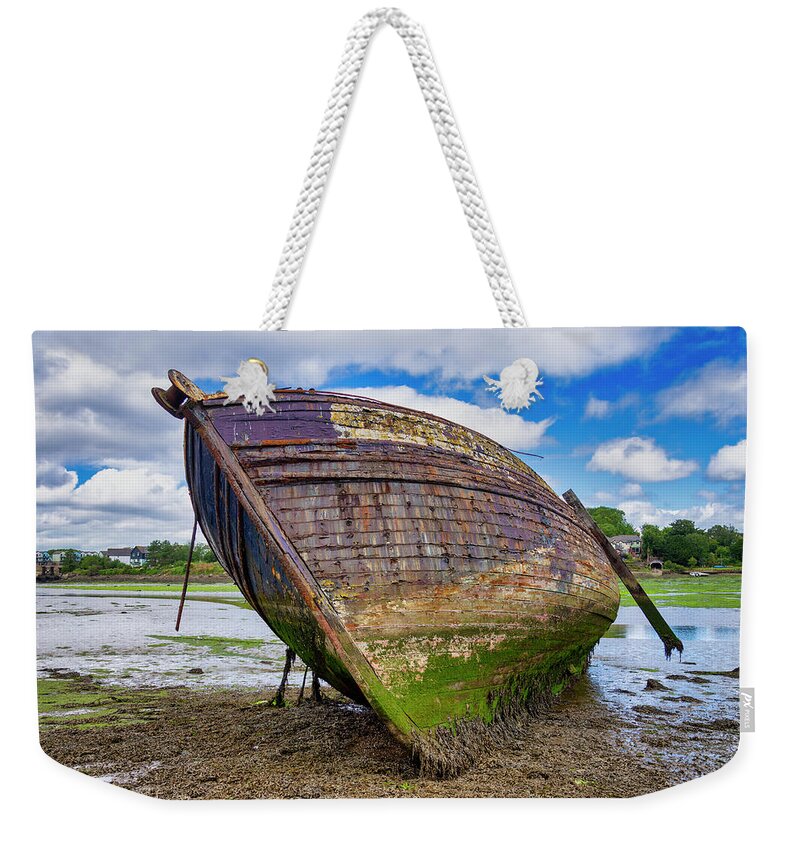 Wreck Weekender Tote Bag featuring the photograph Wreck at Hooe lake by Steev Stamford