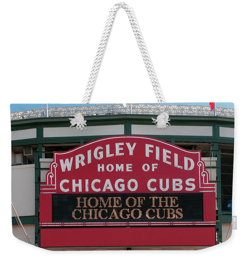 Cubs Weekender Tote Bag featuring the photograph Wrigley Field  by Paul Plaine
