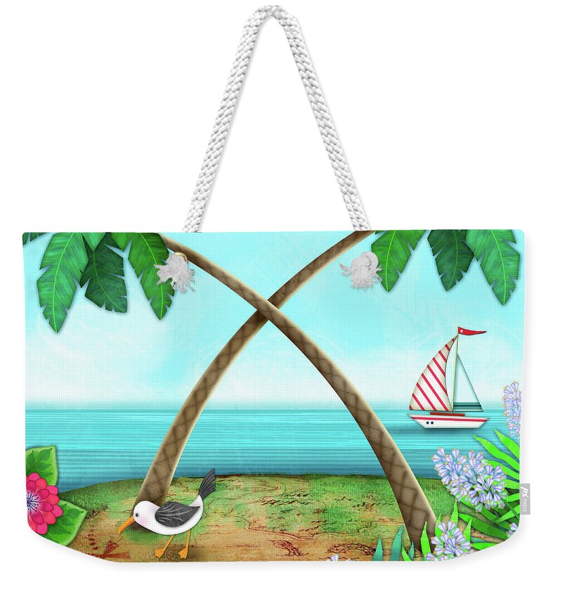 X Weekender Tote Bag featuring the digital art X Marks the Spot by Valerie Drake Lesiak