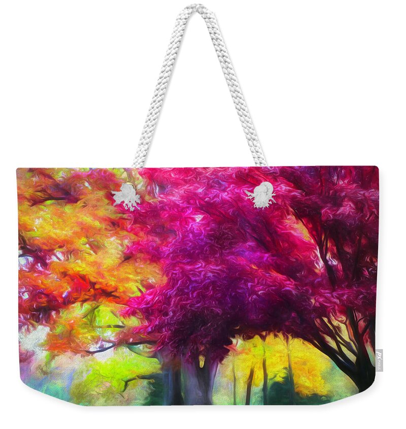  Weekender Tote Bag featuring the photograph Yellow and Red by Jack Wilson