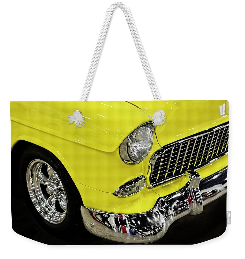 Car Weekender Tote Bag featuring the photograph Yellow Classic Car by Maggy Marsh
