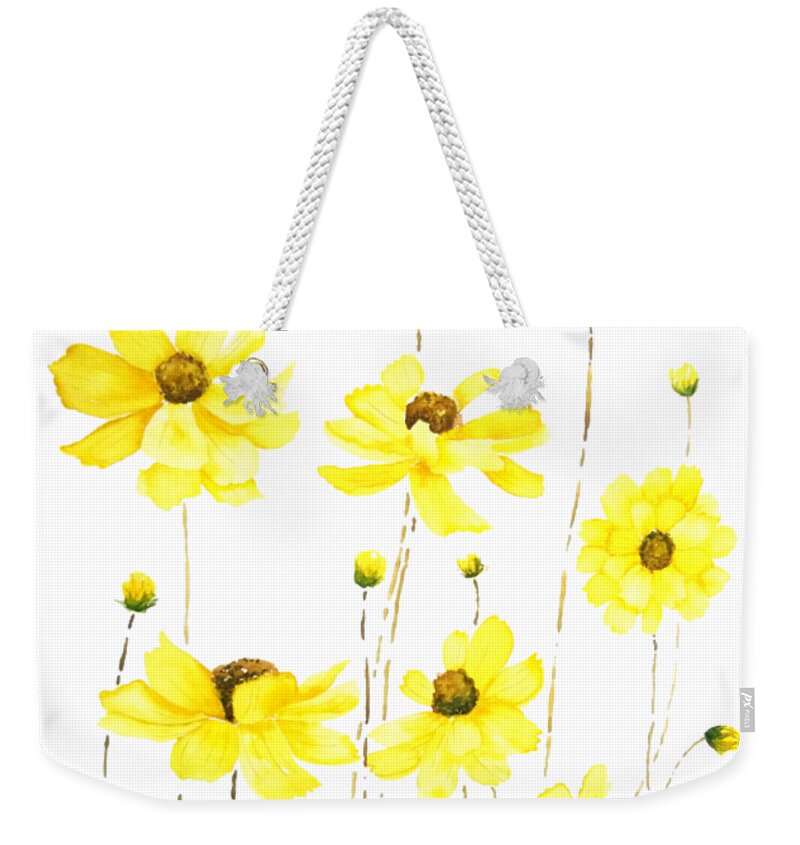 Yellow Cosmos Flowers Canvas Tote Bag,Fashion Large Capacity Handbag for Women Travel