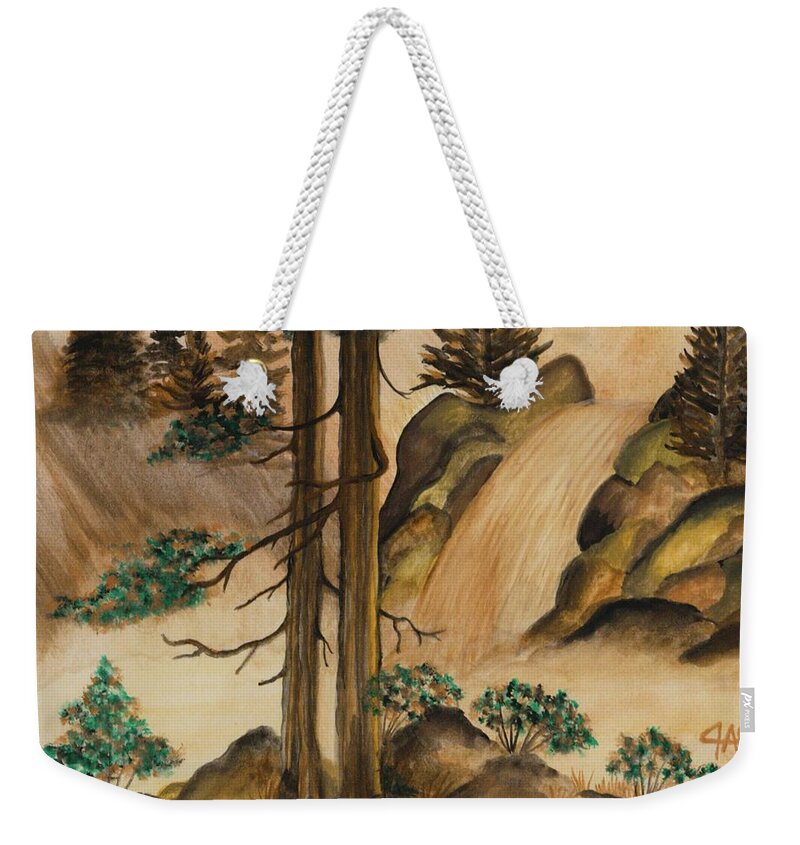 Art Of The Gypsy Weekender Tote Bag featuring the painting Huangse Qiutian Yellow Fall by The GYPSY and Mad Hatter