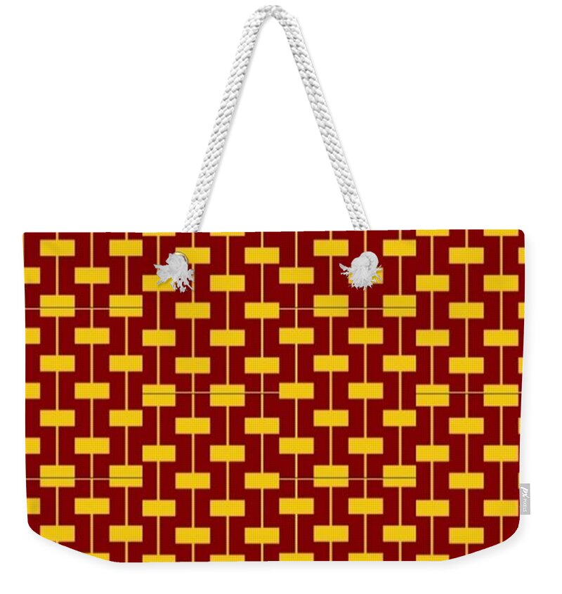 Non Representational Art Weekender Tote Bag featuring the digital art Yellow Line by Andrew Johnson