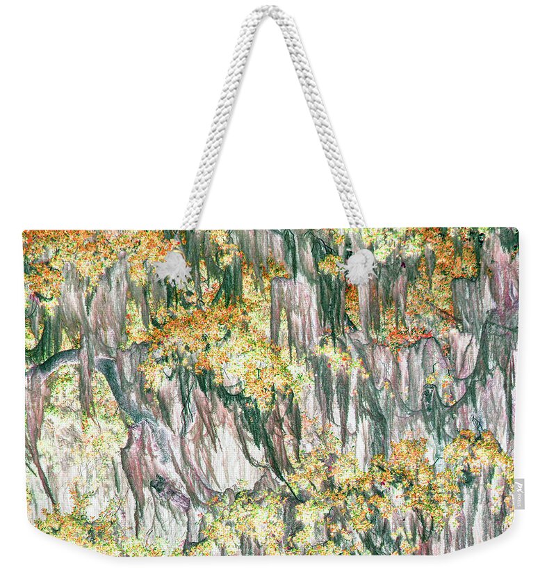 Trees Weekender Tote Bag featuring the photograph Yellow Moss by Missy Joy