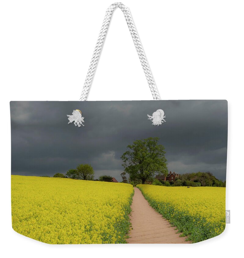 Landscape Weekender Tote Bag featuring the photograph Yellow ocean 1 by Remigiusz MARCZAK