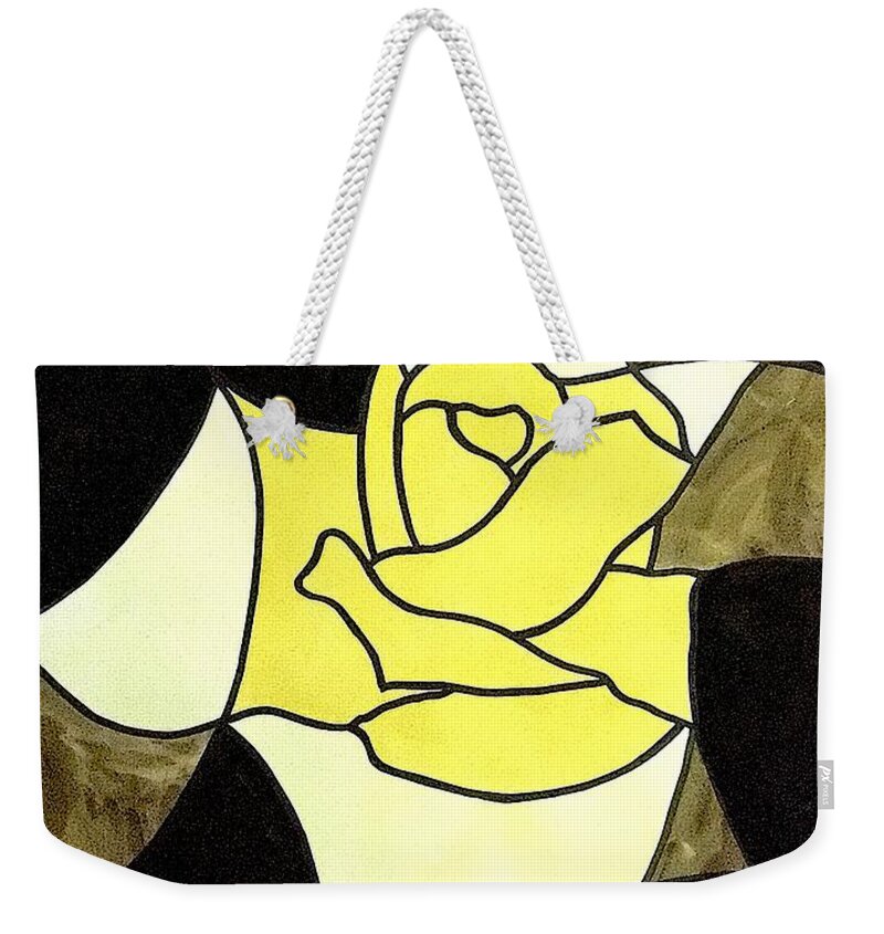Yellow Rose Weekender Tote Bag by David Jones - Pixels