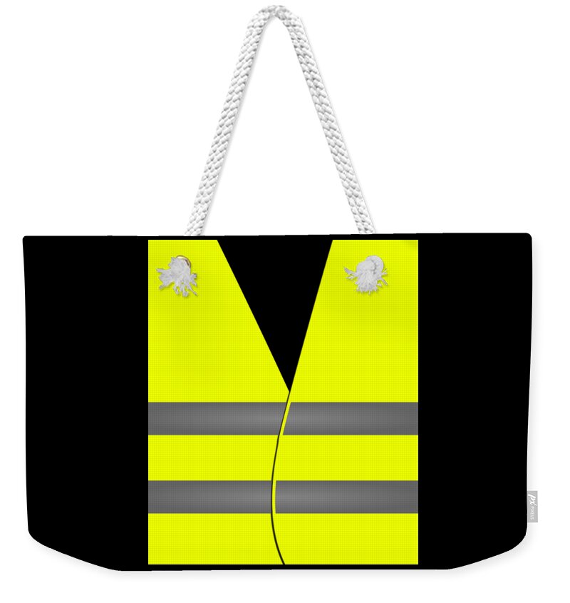 France Weekender Tote Bag featuring the digital art Yellow Vest Protest Costume by Flippin Sweet Gear