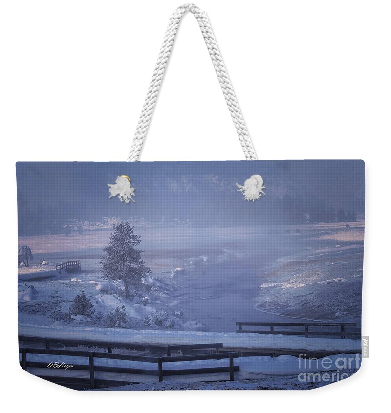 Yellowstone Weekender Tote Bag featuring the photograph Yellowstone In Fog by DB Hayes