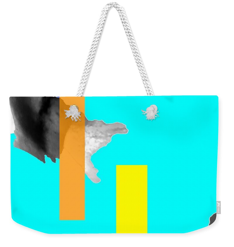 Abstract Art Weekender Tote Bag featuring the digital art Yes is sitting in a park by Jeremiah Ray